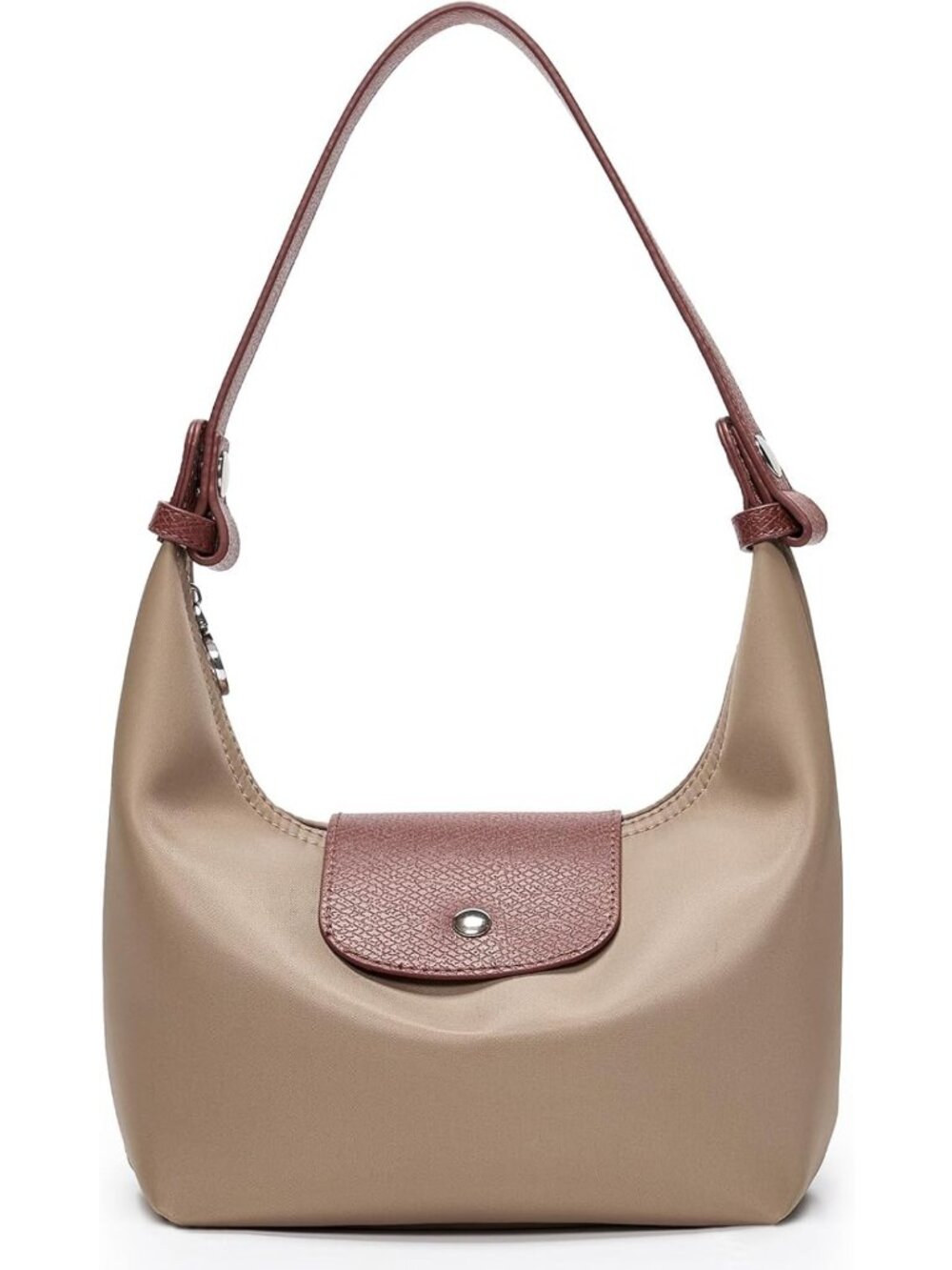 Mini Nylon Crossbody Bag for Women, Convertible Crescent Shoulder Purse, Stylish